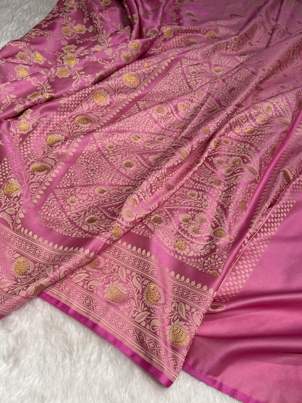 Pink Tanchoi Mashru Silk Saree