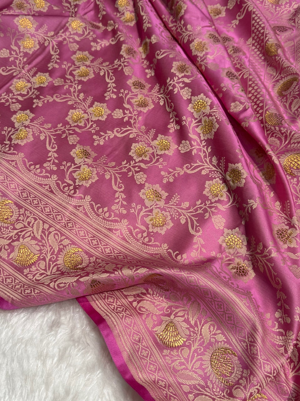 Pink Tanchoi Mashru Silk Saree