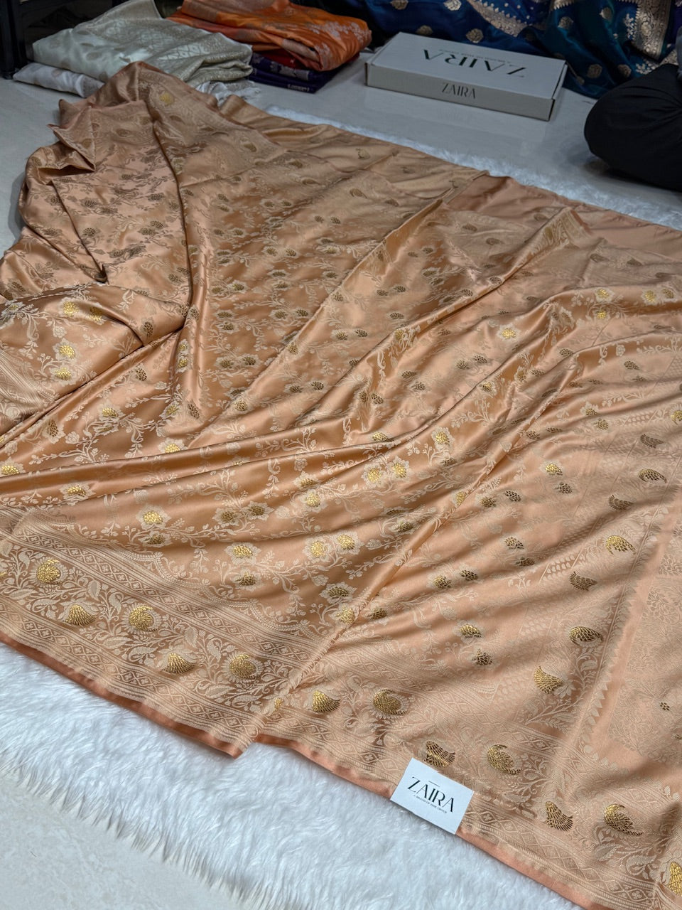 Brownish Tanchoi Mashru Silk Saree