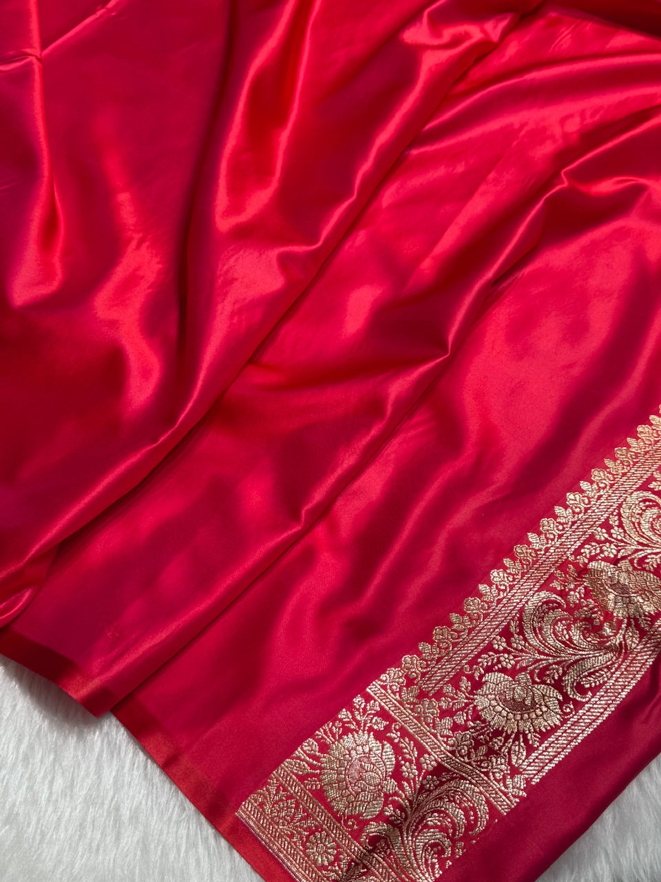Red Brocade Soft Katan Silk Saree SKB-03