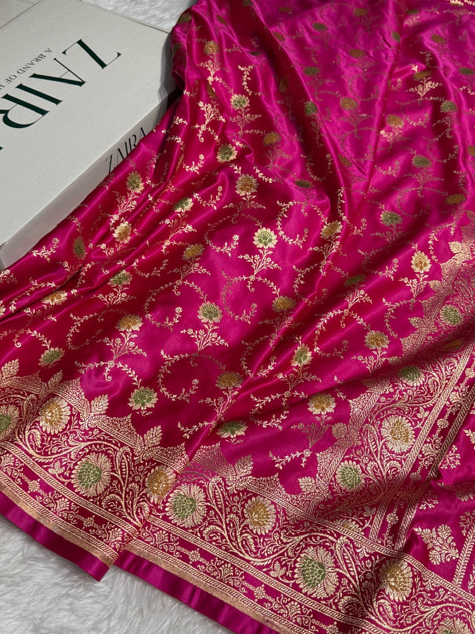 Purple Banarasi Minakari Jaal Katan Silk Saree