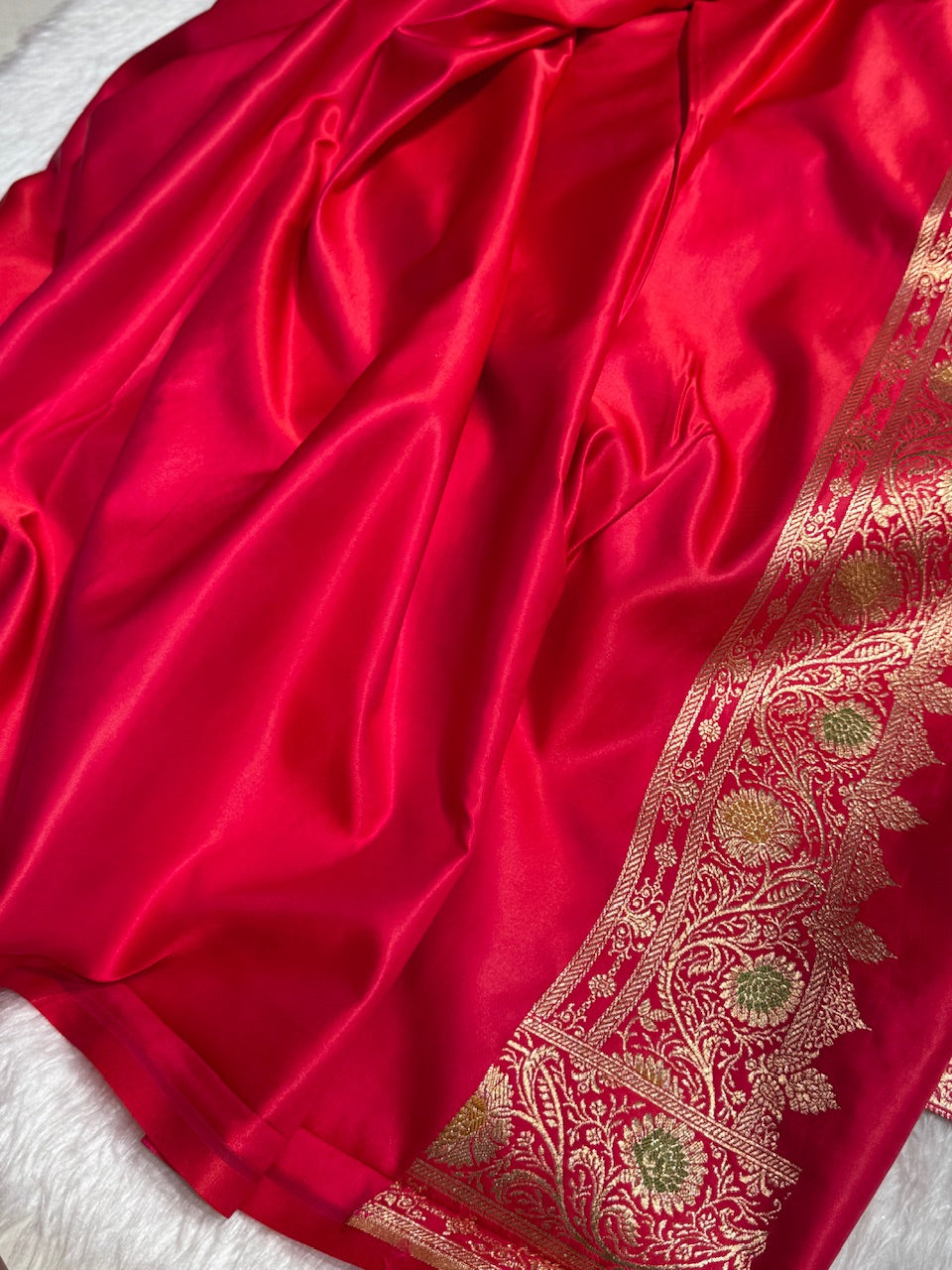 Maroon Banarasi Minakari Jaal Katan Silk Saree
