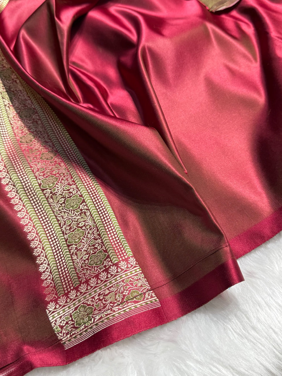 Maroon Jamawar Tanchoi Katan Silk Saree SKTM-14