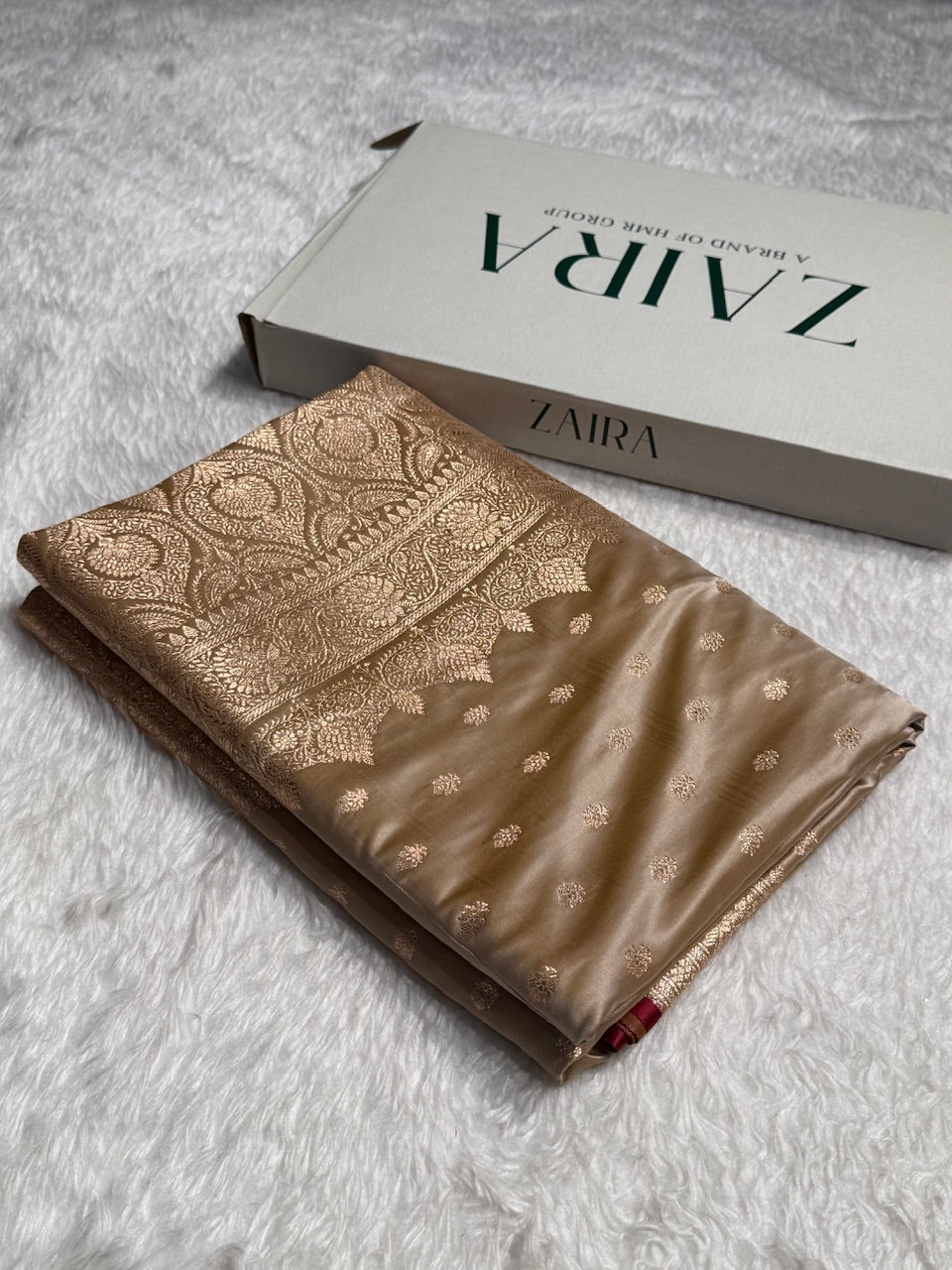 Rose Gold Booti Katan Silk