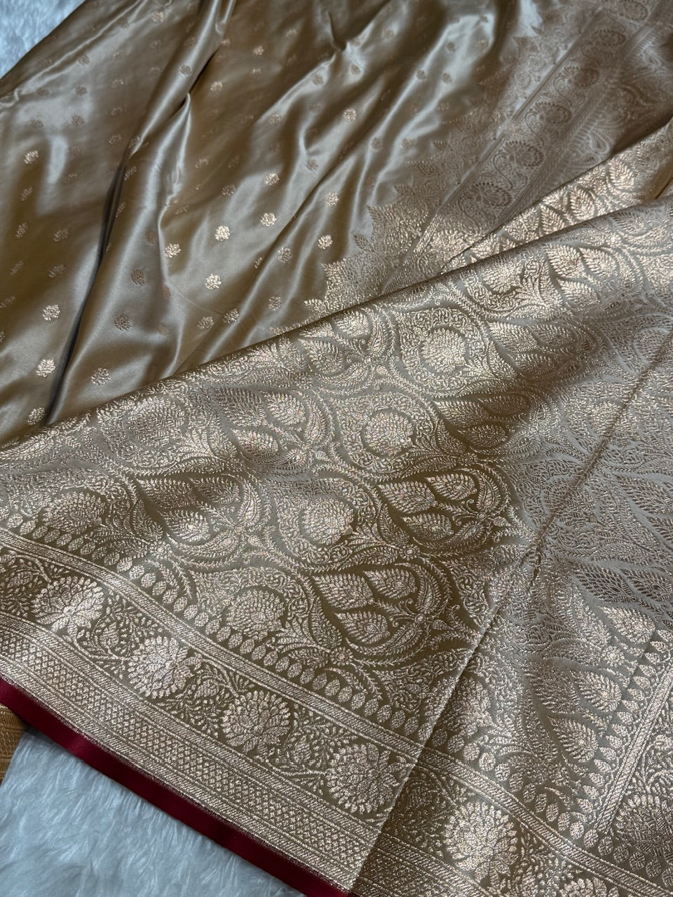 Rose Gold Booti Katan Silk