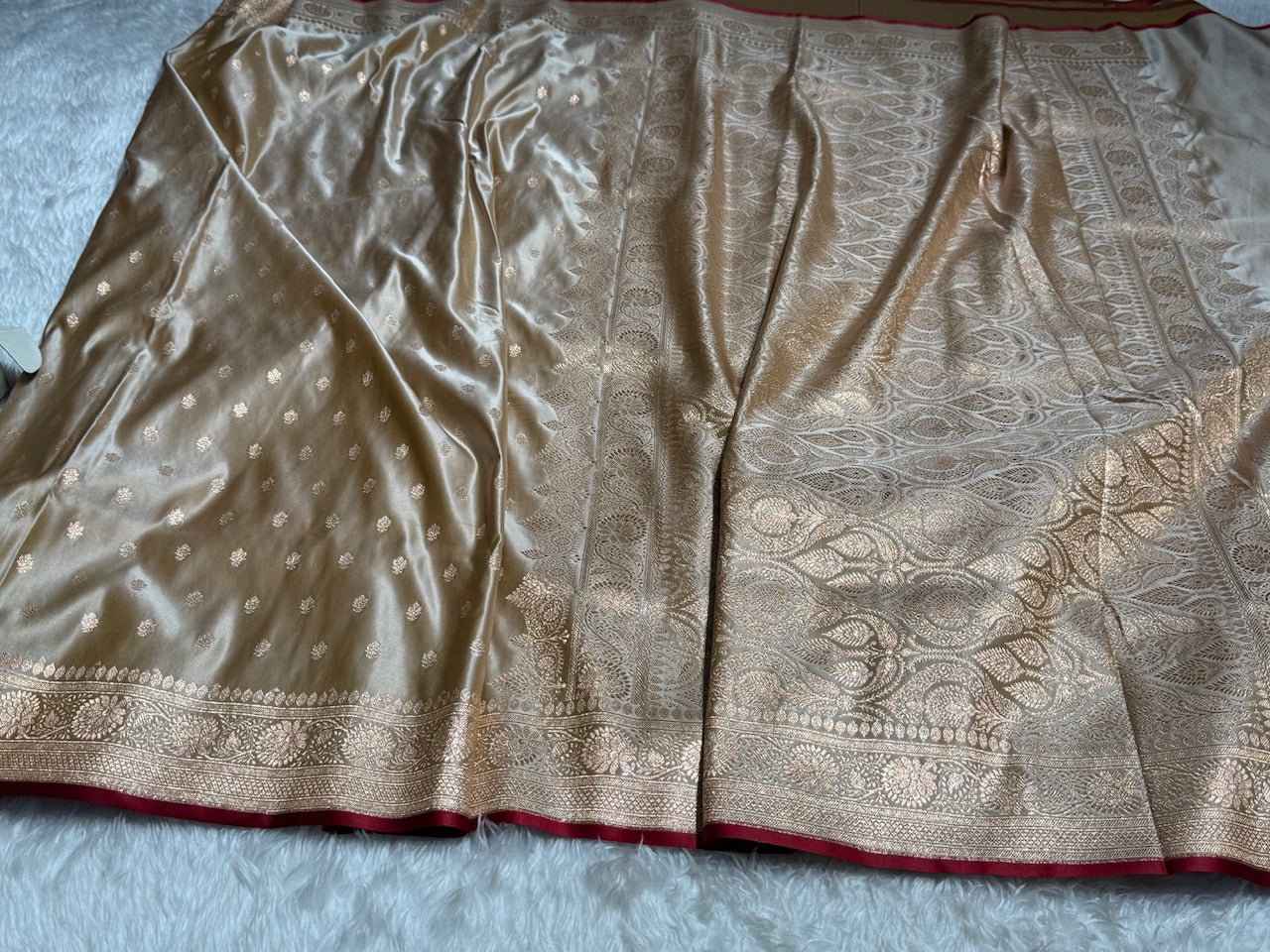Rose Gold Booti Katan Silk