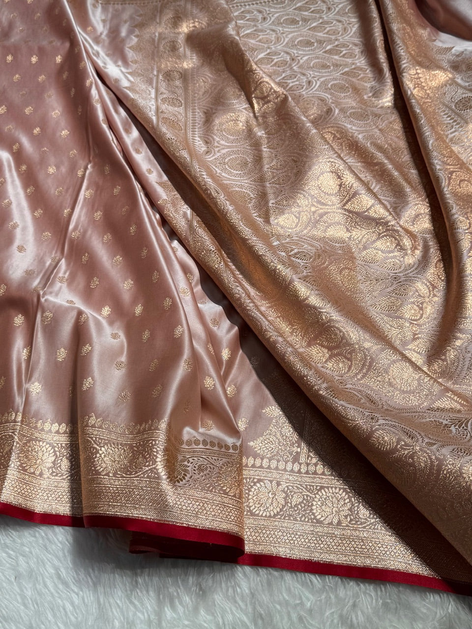 Rosy Finch Booti Katan Silk Saree SK07