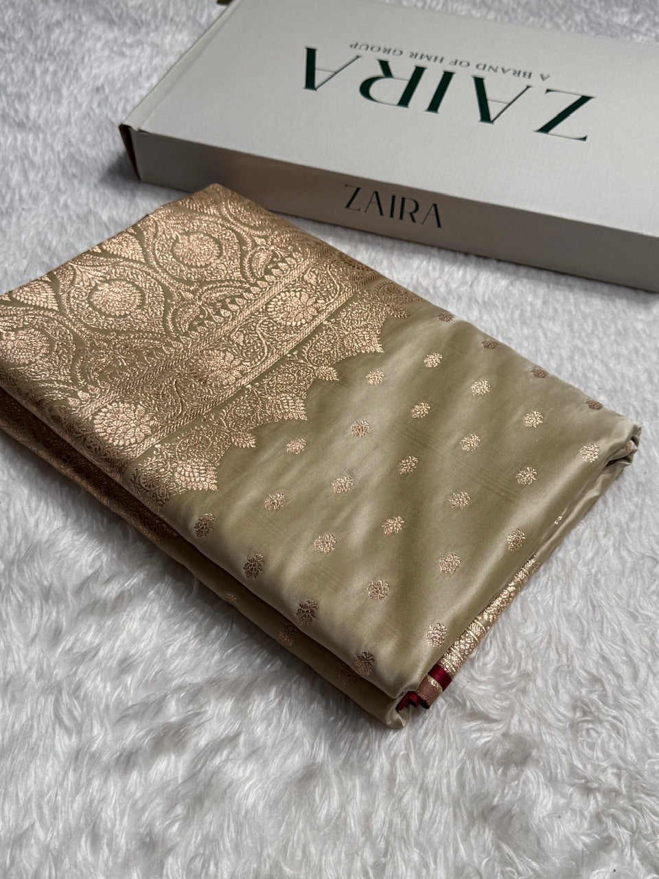 Brown Booti Katan Silk Saree SK07