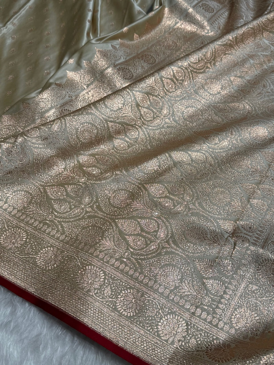 Brown Booti Katan Silk Saree SK07