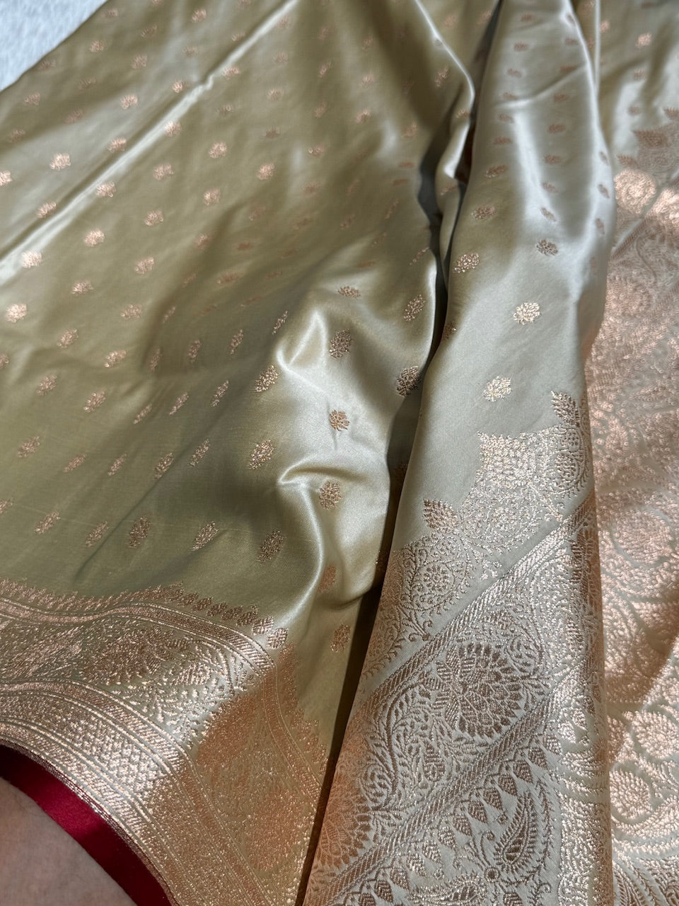 Brown Booti Katan Silk Saree SK07
