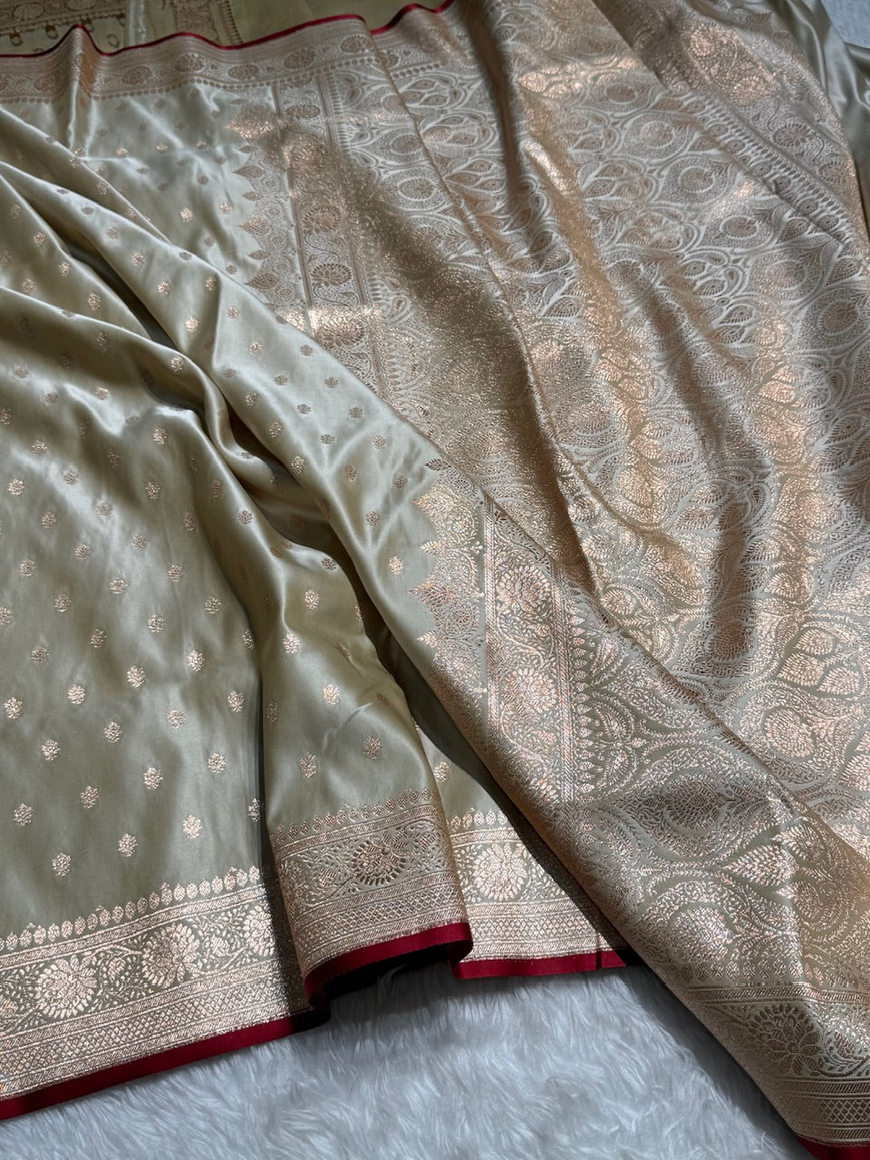 Brown Booti Katan Silk Saree SK07