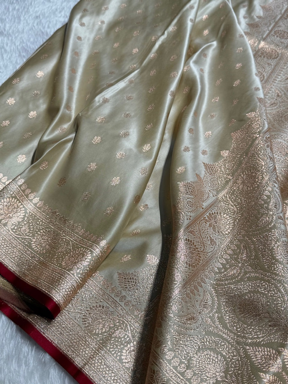 Brown Booti Katan Silk Saree SK07