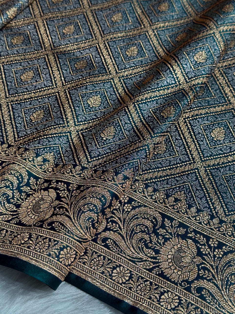 Peocock Brocade Soft Katan Silk Saree SKB-04