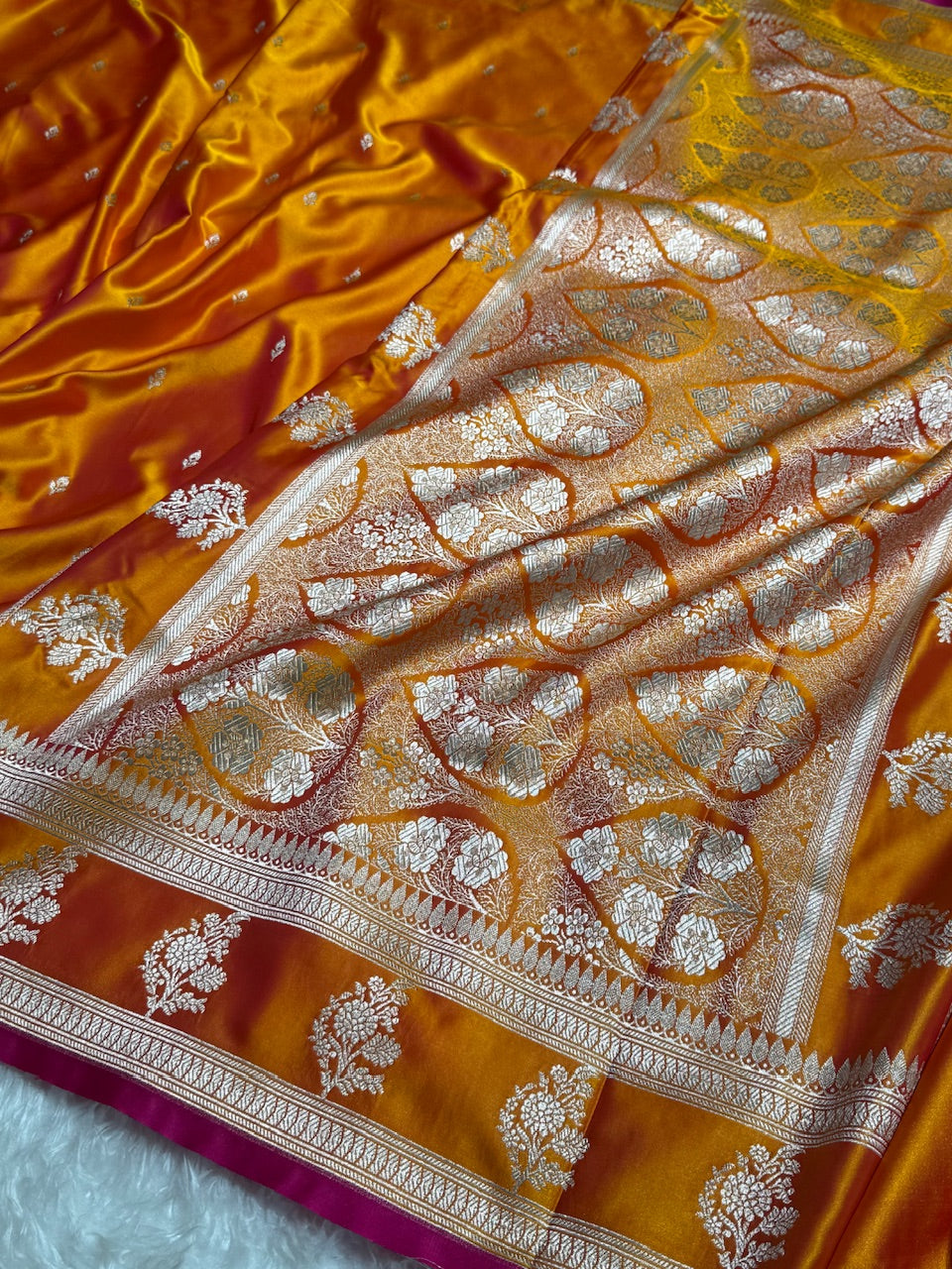Gold Mashru Silk Saree for Festive Seasons