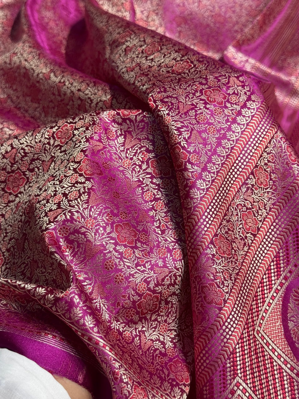 Wine Jamawar Tanchoi Katan Silk Saree SKTM-14