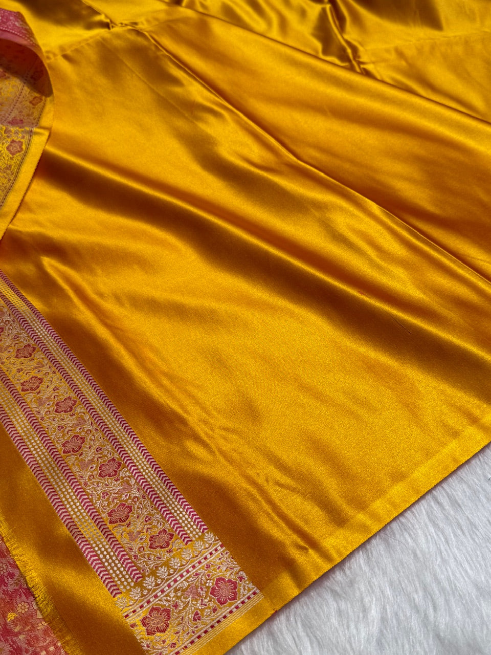 Yellow Jamawar Tanchoi Katan Silk Saree SKTM-14