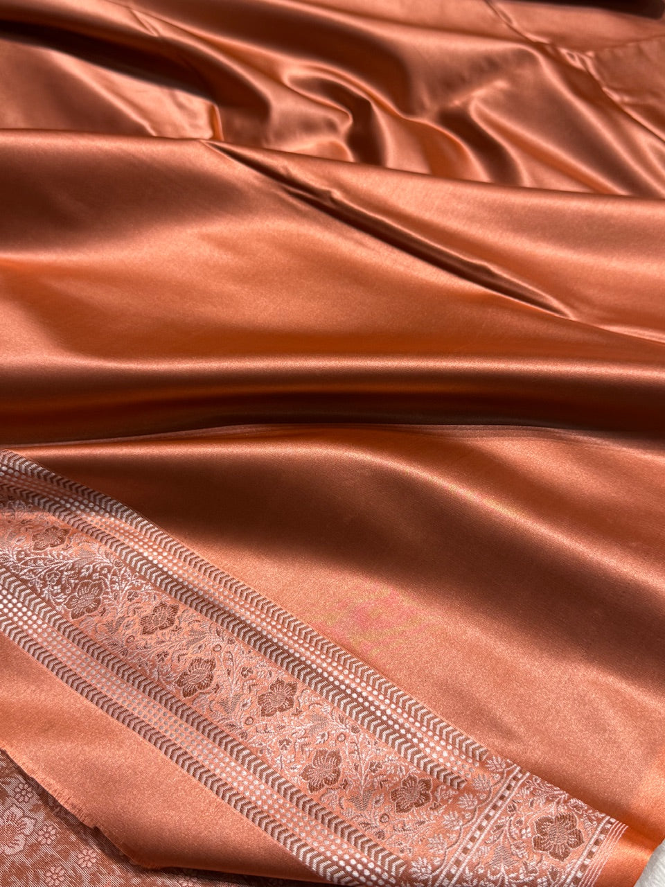 Peach Jamawar Tanchoi Katan Silk Saree SKTM-14