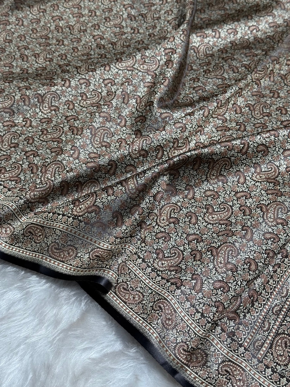 Black Jamawar Tanchoi Katan Silk Saree SKTM-11