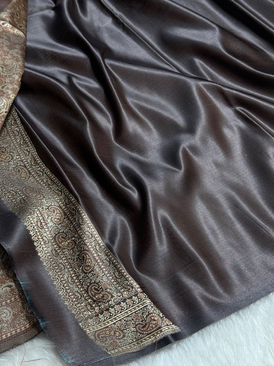 Black Jamawar Tanchoi Katan Silk Saree SKTM-11