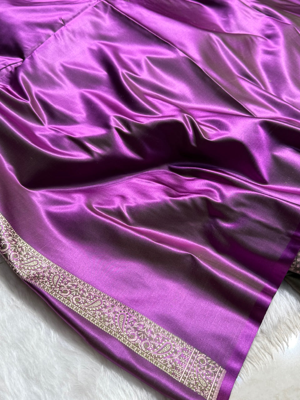 Purple Jamawar Tanchoi Katan Silk Saree SKTM-13