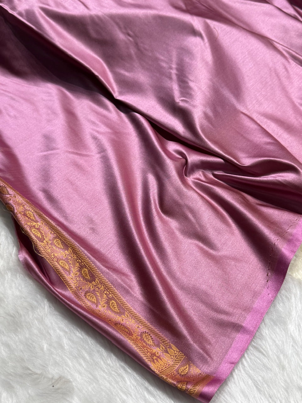 Dusty Lavender Jamawar Tanchoi Katan Silk Saree SKTM-12