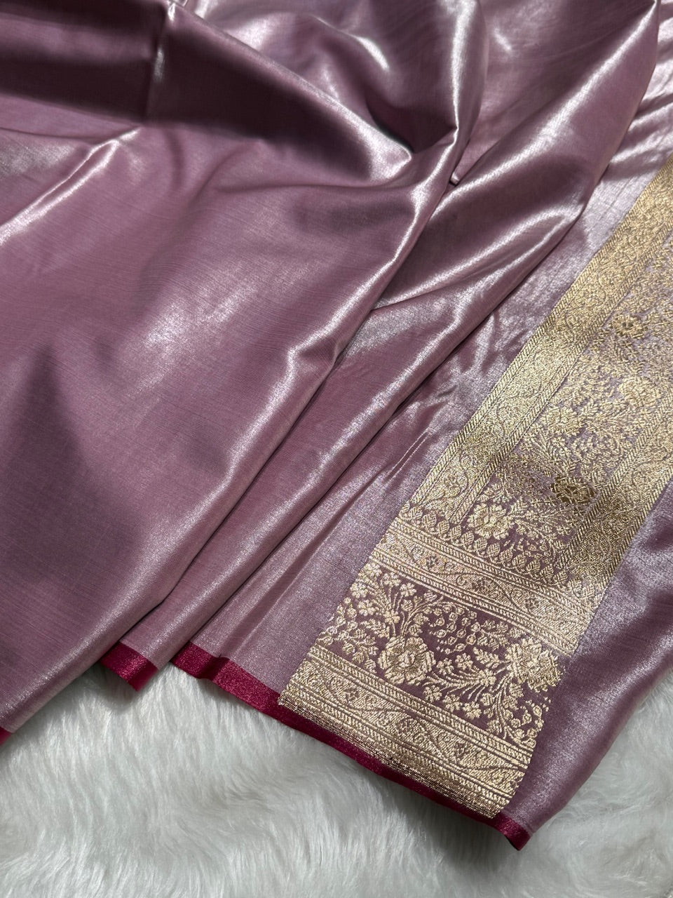 Satin Silk Banarasi Jaal in Dusty Lavender Shades SS14