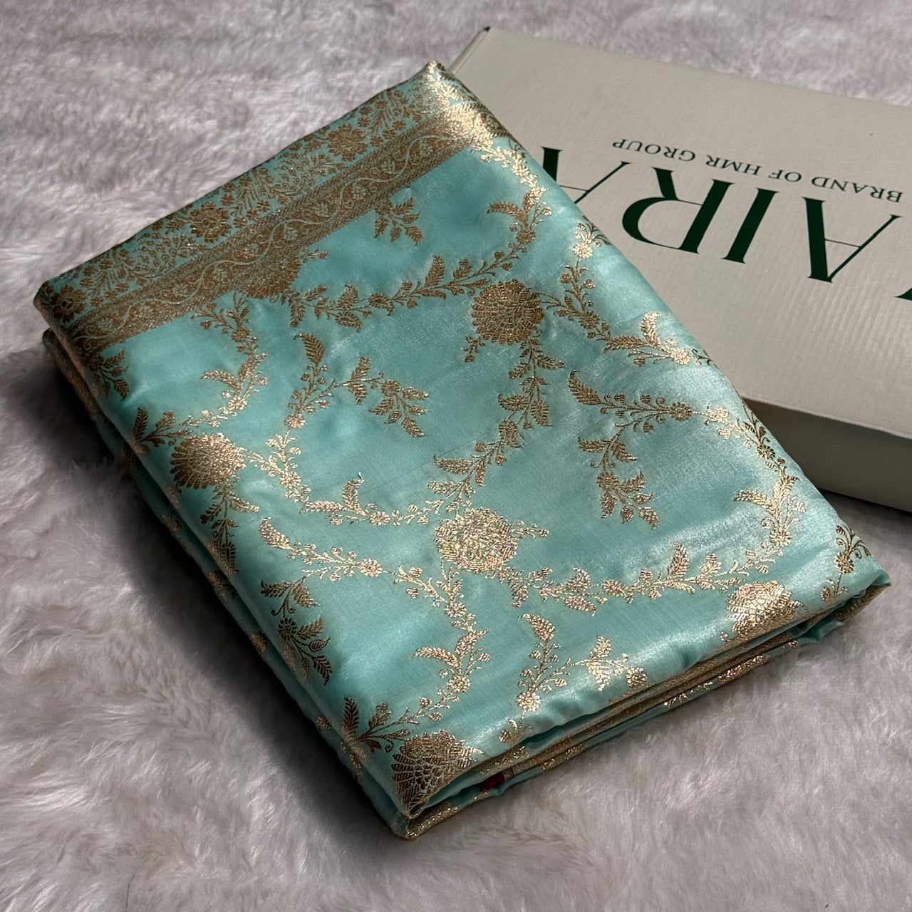 Satin Silk Banarasi Jaal in Sea Green Shades SS14