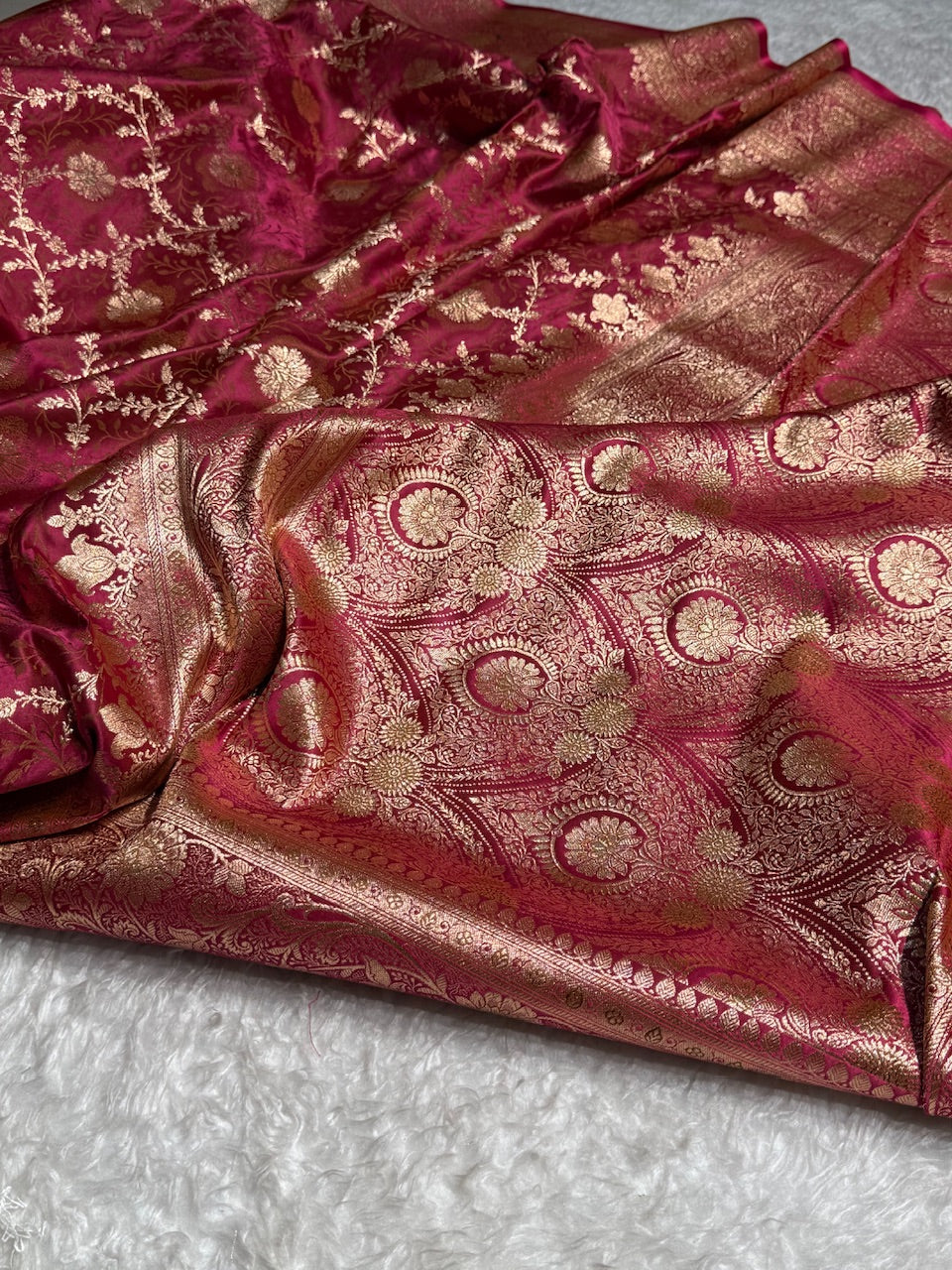 Dusty Pink Tanchoi Katan Jaal Silk Saree SKTM05