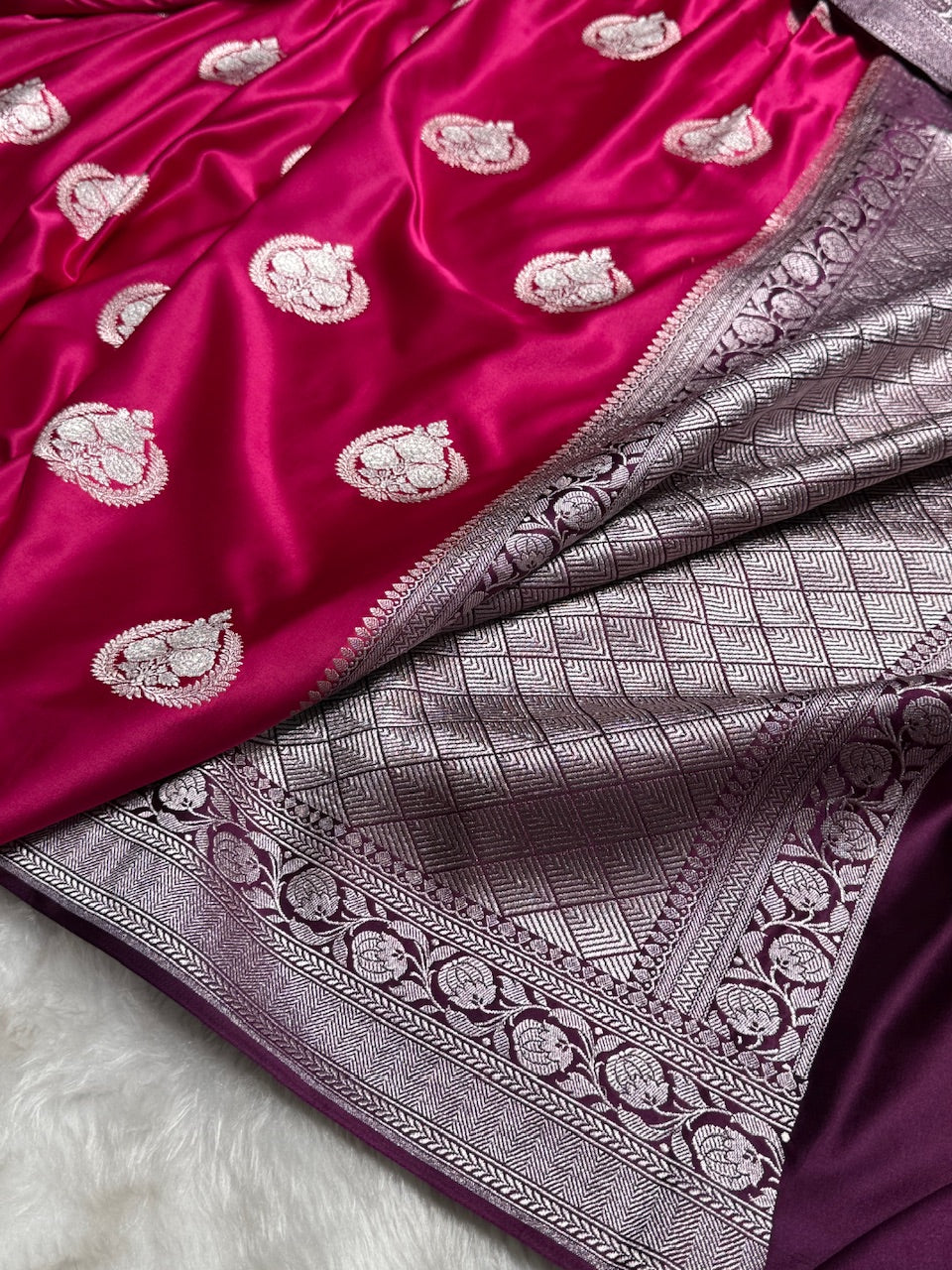 Rani Minakari Boota Mashru Silk Saree