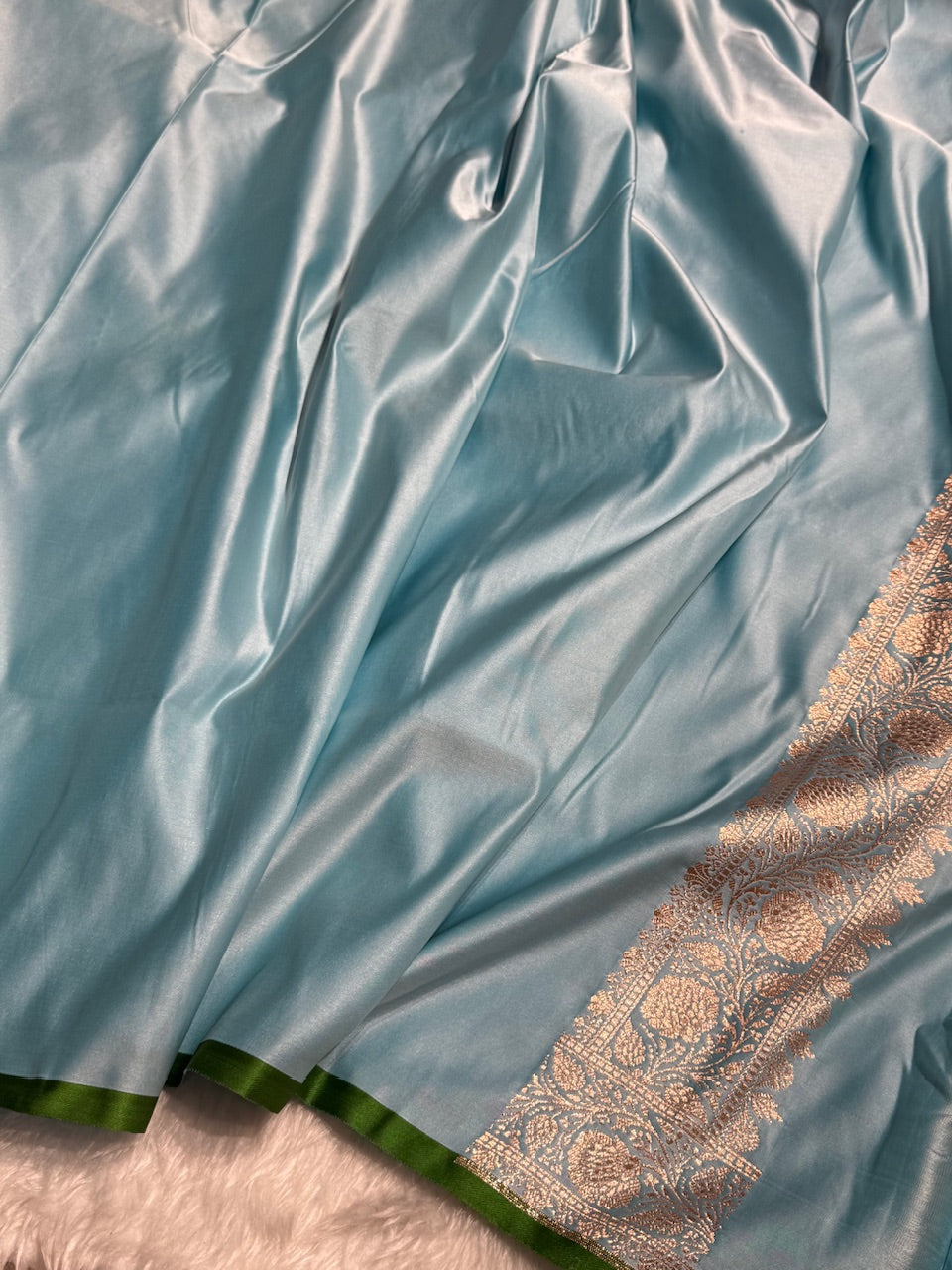 Sky Blue Booti Katan Silk Saree SK09