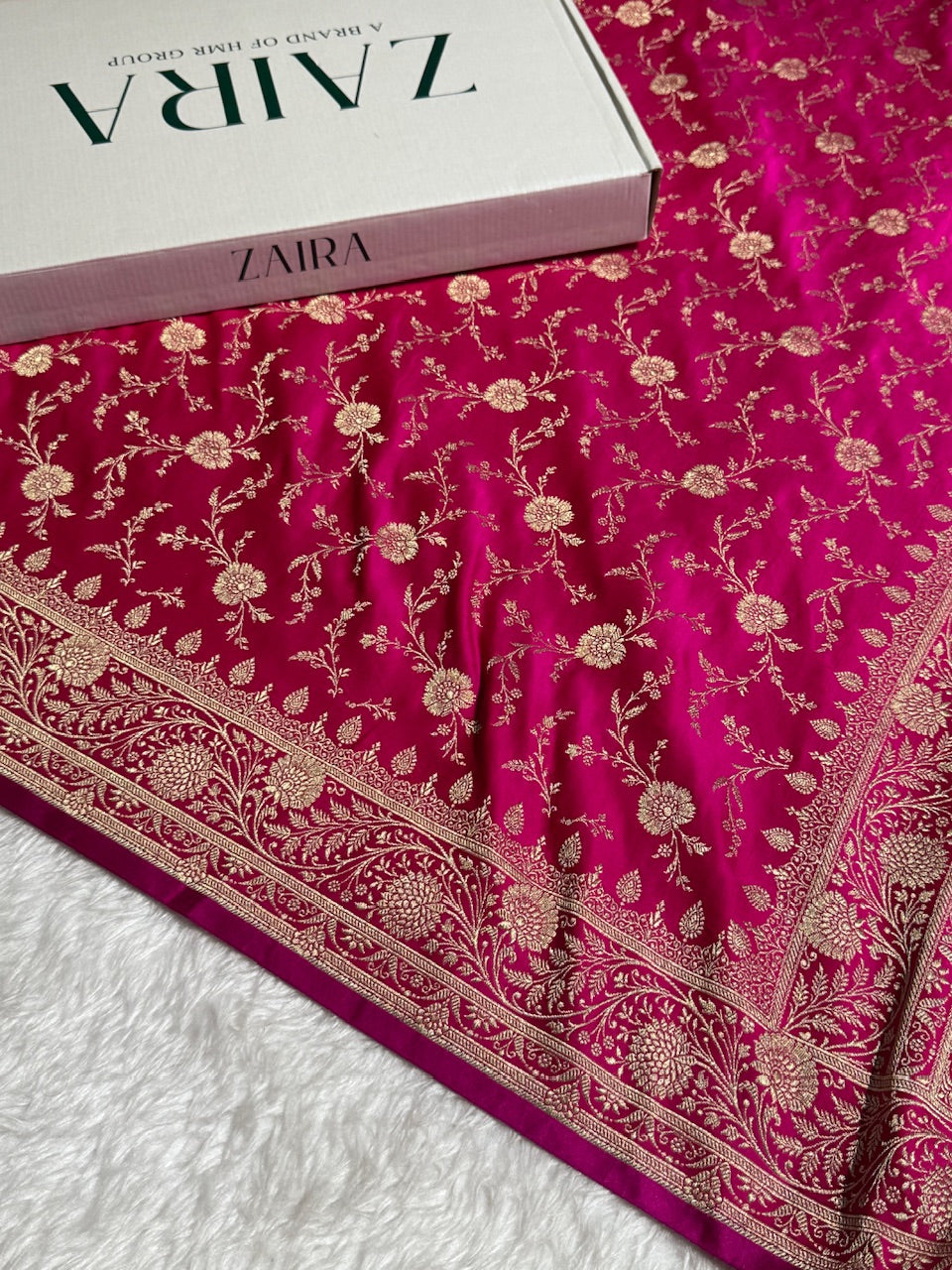 Rani Banarasi Jaal Katan Silk Saree
