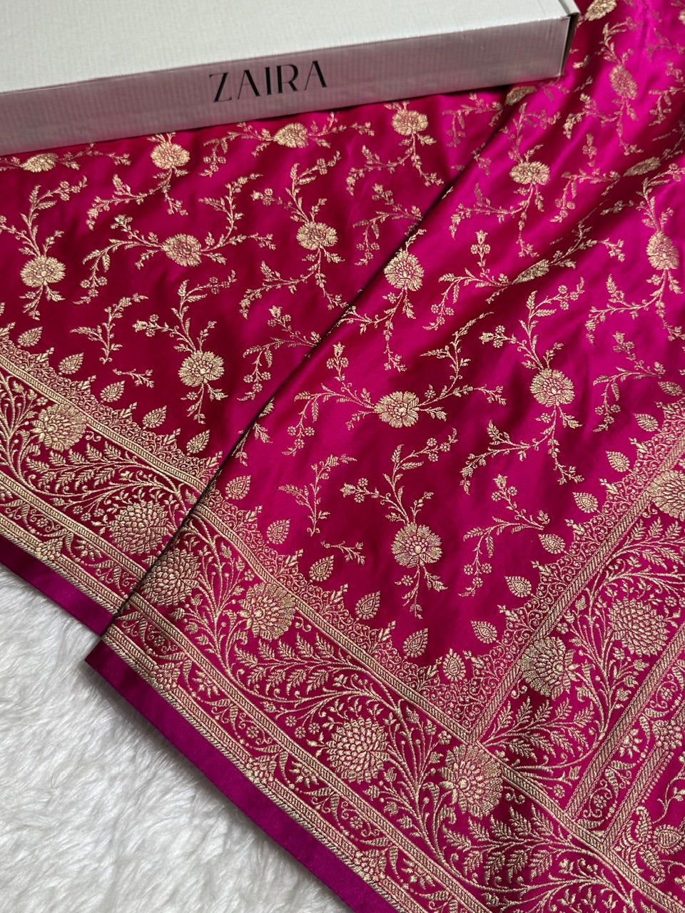 Rani Banarasi Jaal Katan Silk Saree