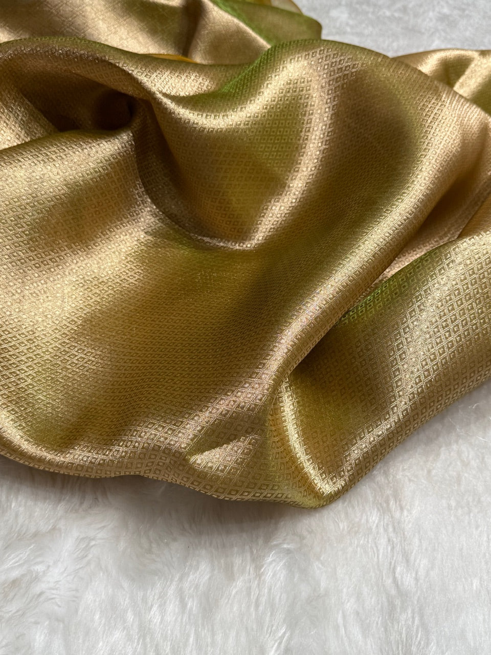 Mehandi Shades Pure Tissue Silk Saree with Brocade Blouse PT-09
