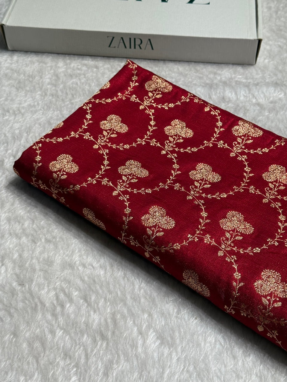 Satin Silk Saree Jaal in Maroon Shades SS23