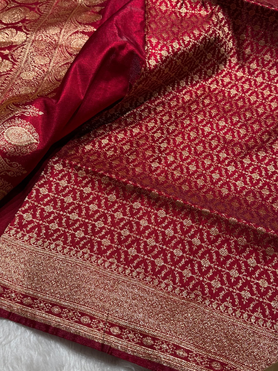 Satin Silk Saree Jaal in Maroon Shades SS23
