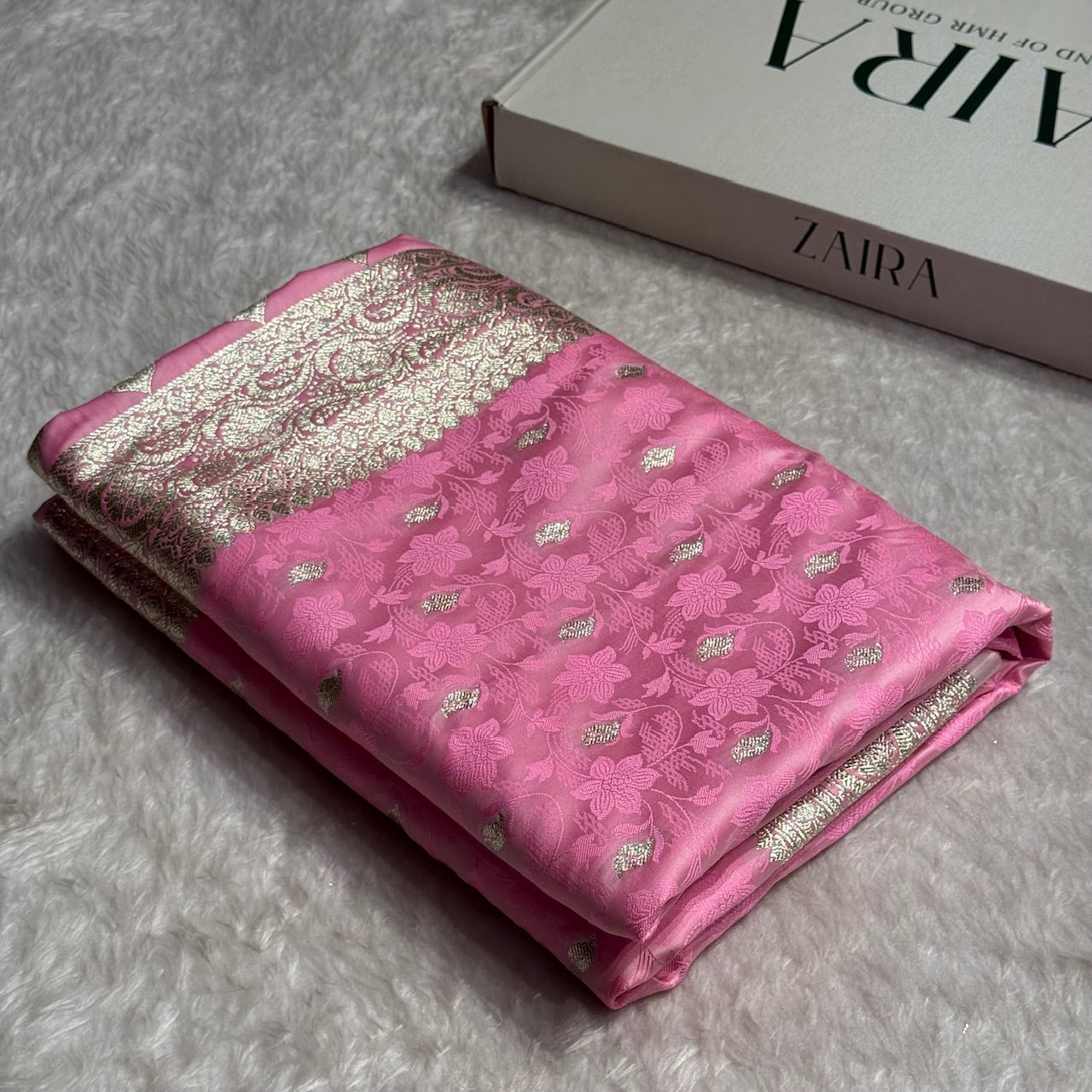 Pink Tanchoi Satin Katan Silk Saree SKTM-03
