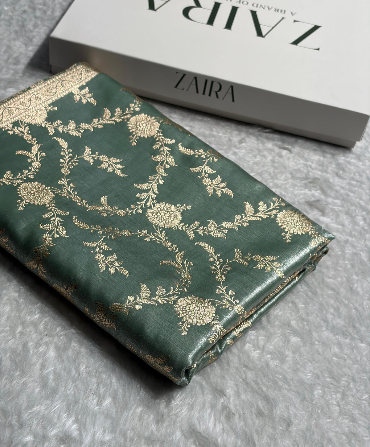 Satin Silk Banarasi Jaal in Mint Green Shades SS14
