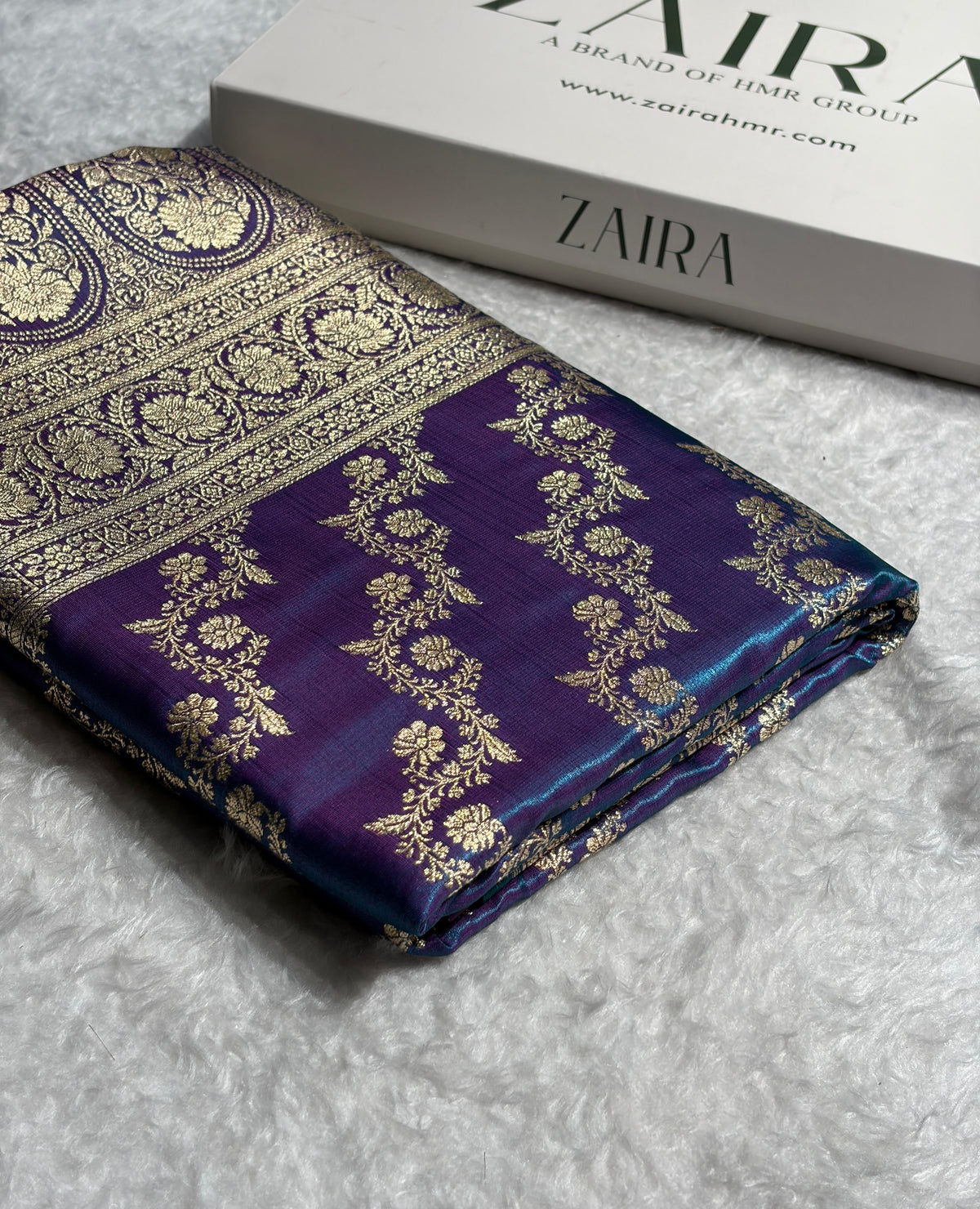 Cross Purple Shades Banarasi Satin Silk Saree SS32