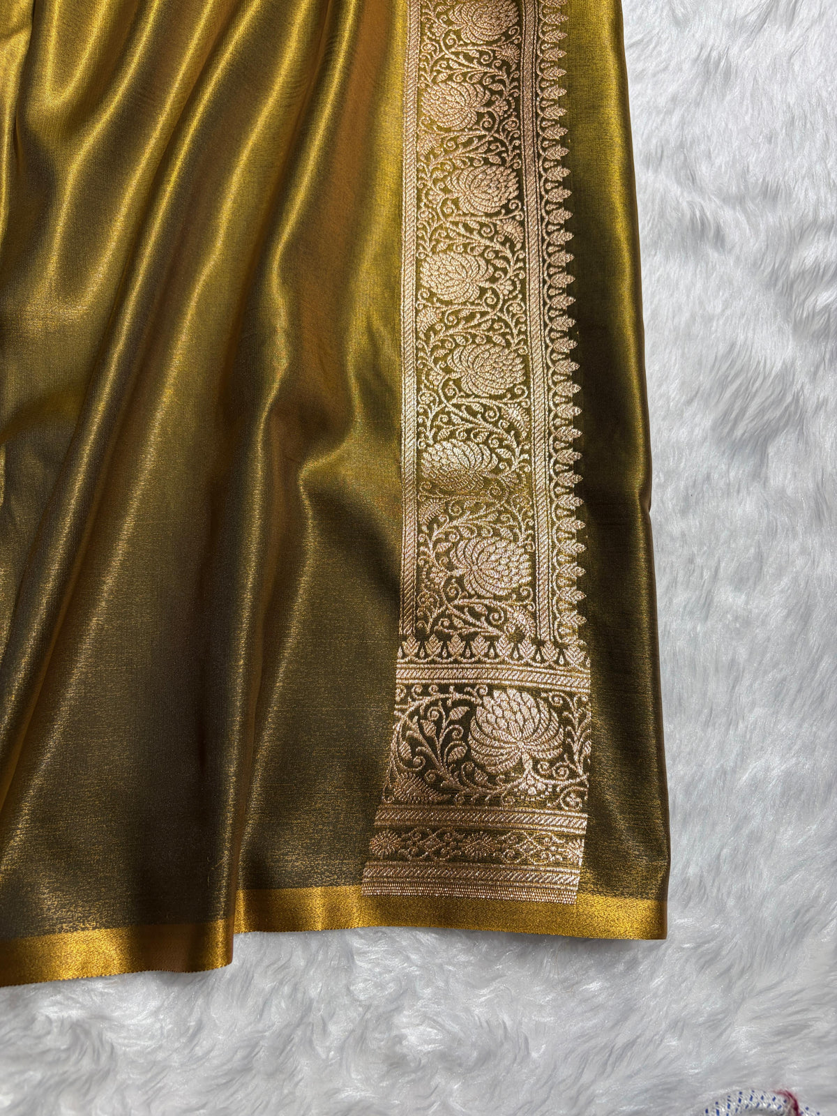 Banarasi Satin Silk Saree Jaal in Mehendi Green Shades SS23
