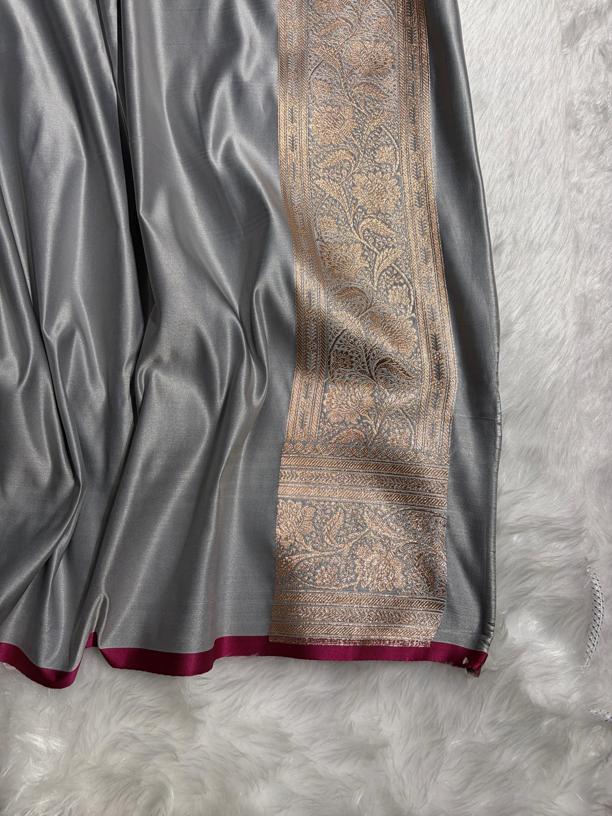 Banarasi Katan Silk Saree In Grey Shades SK08