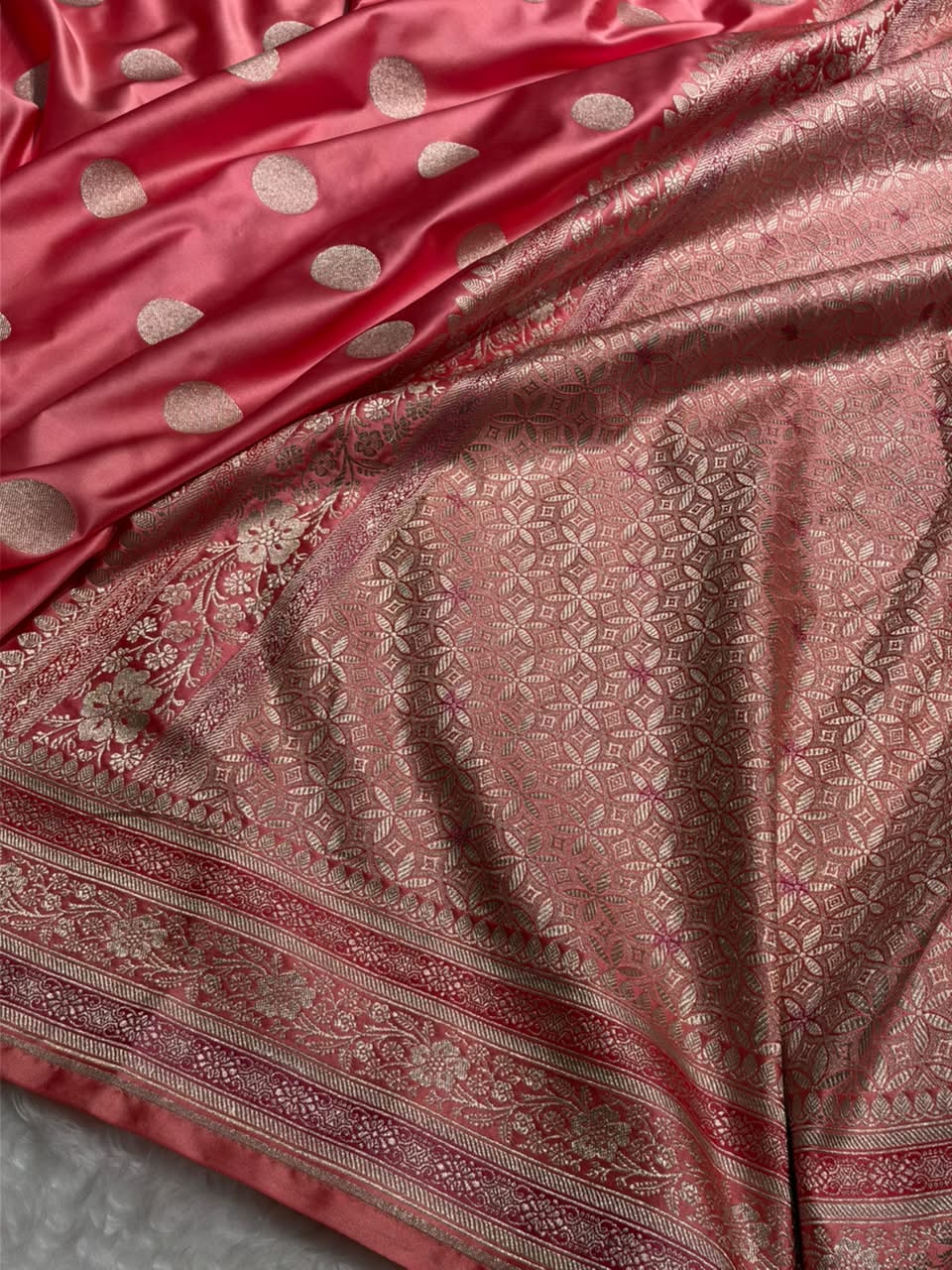 Peach Shade With Polka Dota Booti MCS107
