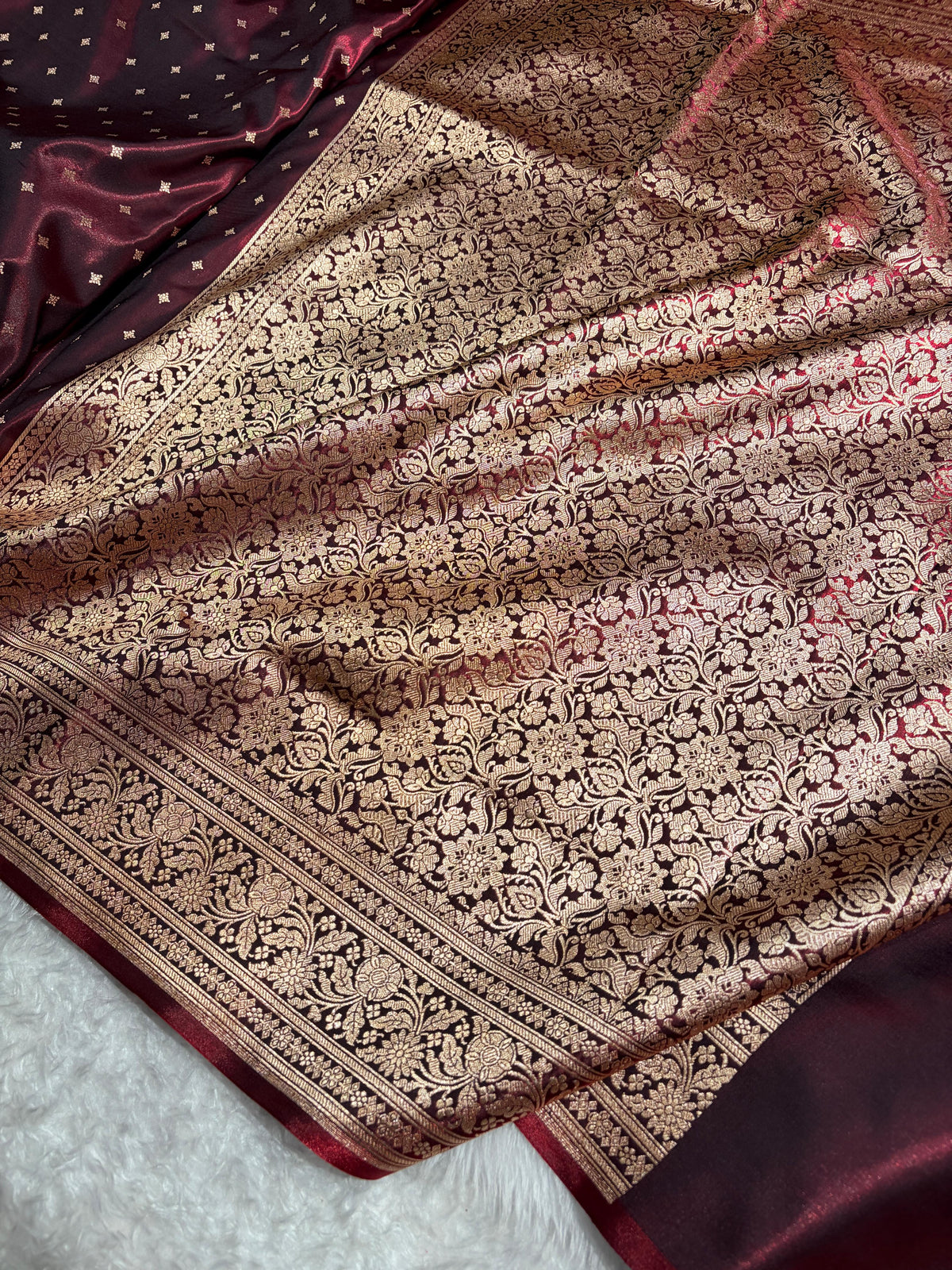 Banarasi Light Weight Satin Silk Maroon Shades SS68