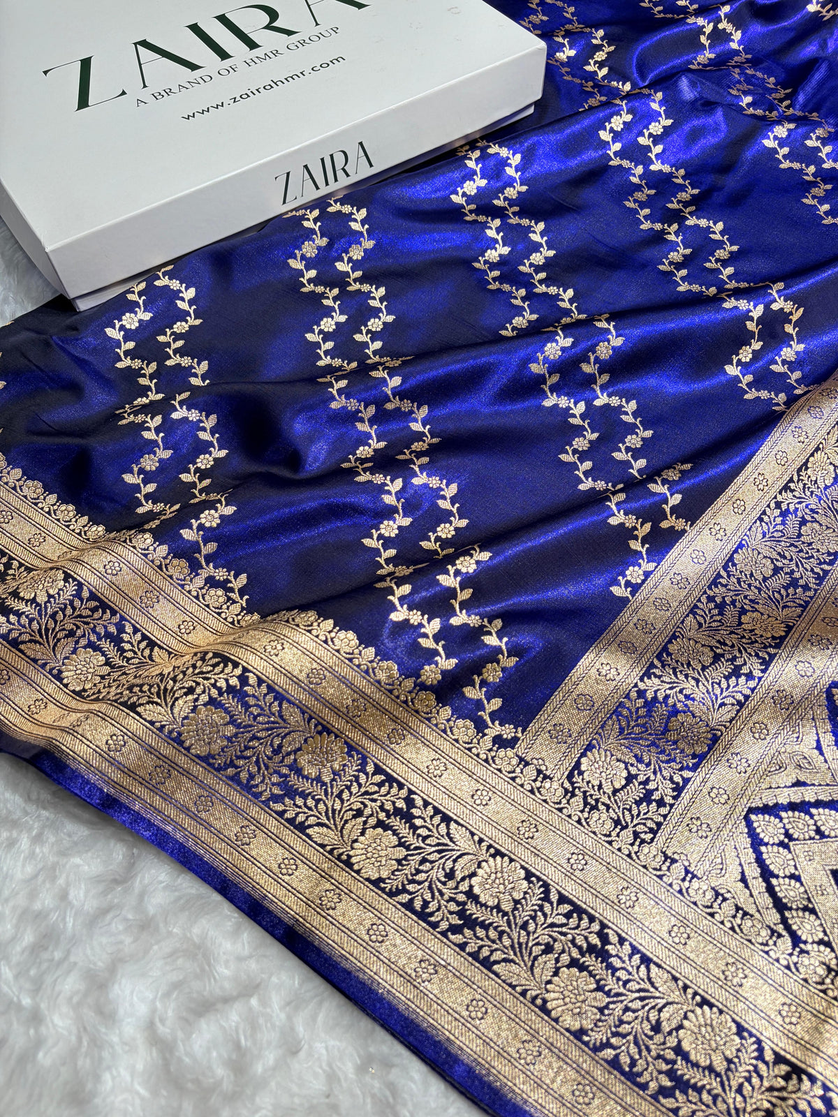 Banarasi Light Weight Satin Silk Blue Shades SS69