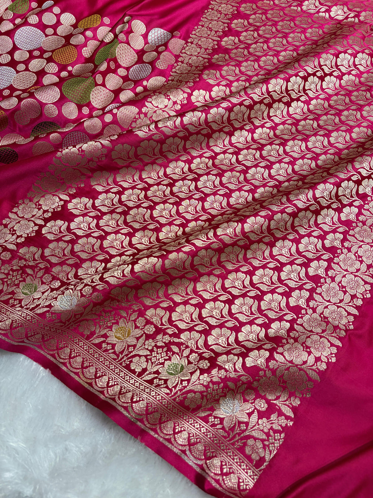 Pink Saree in boota Pattern Mashru Silk Saree MSM-146