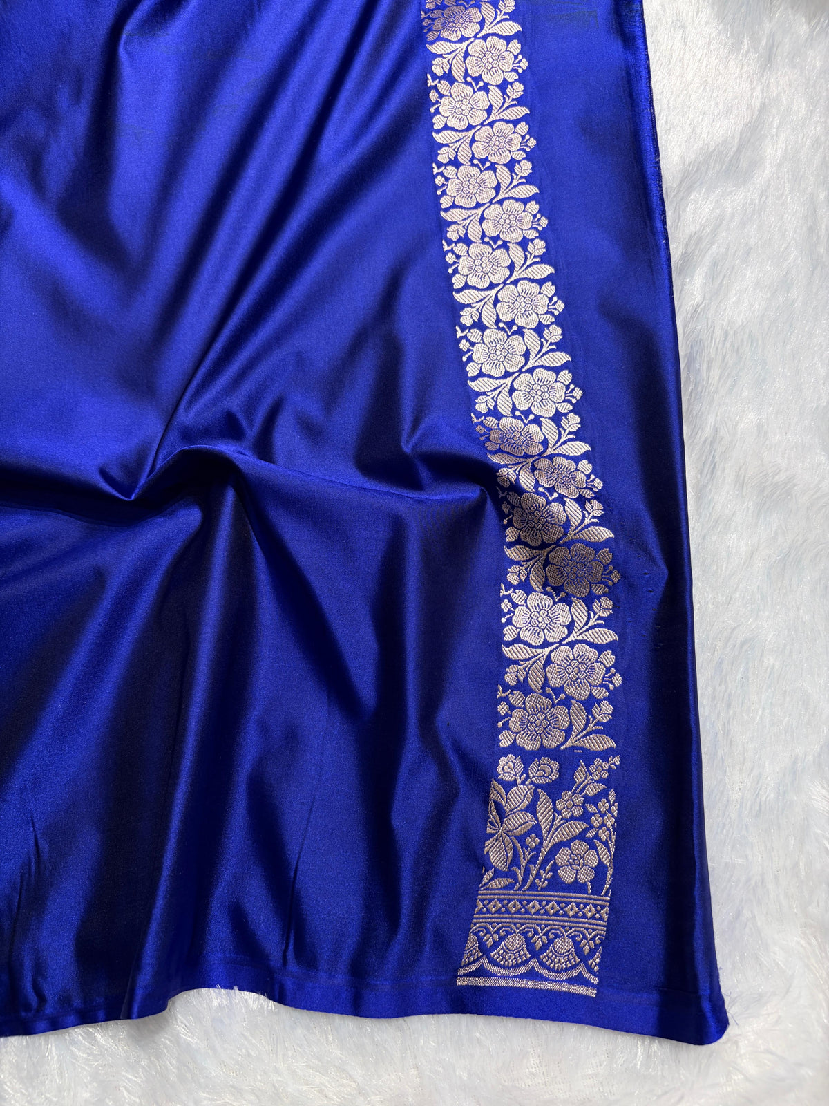 Royal Blue Saree in boota Pattern Mashru Silk Saree MSM-146