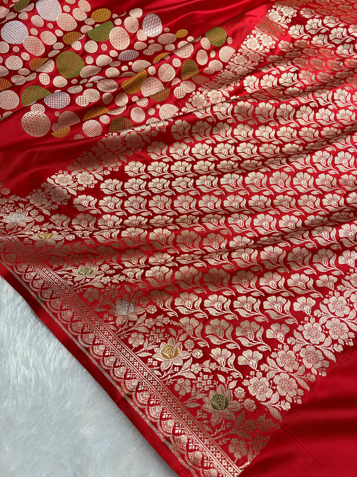 Red Saree in boota Pattern Mashru Silk Saree MSM-146