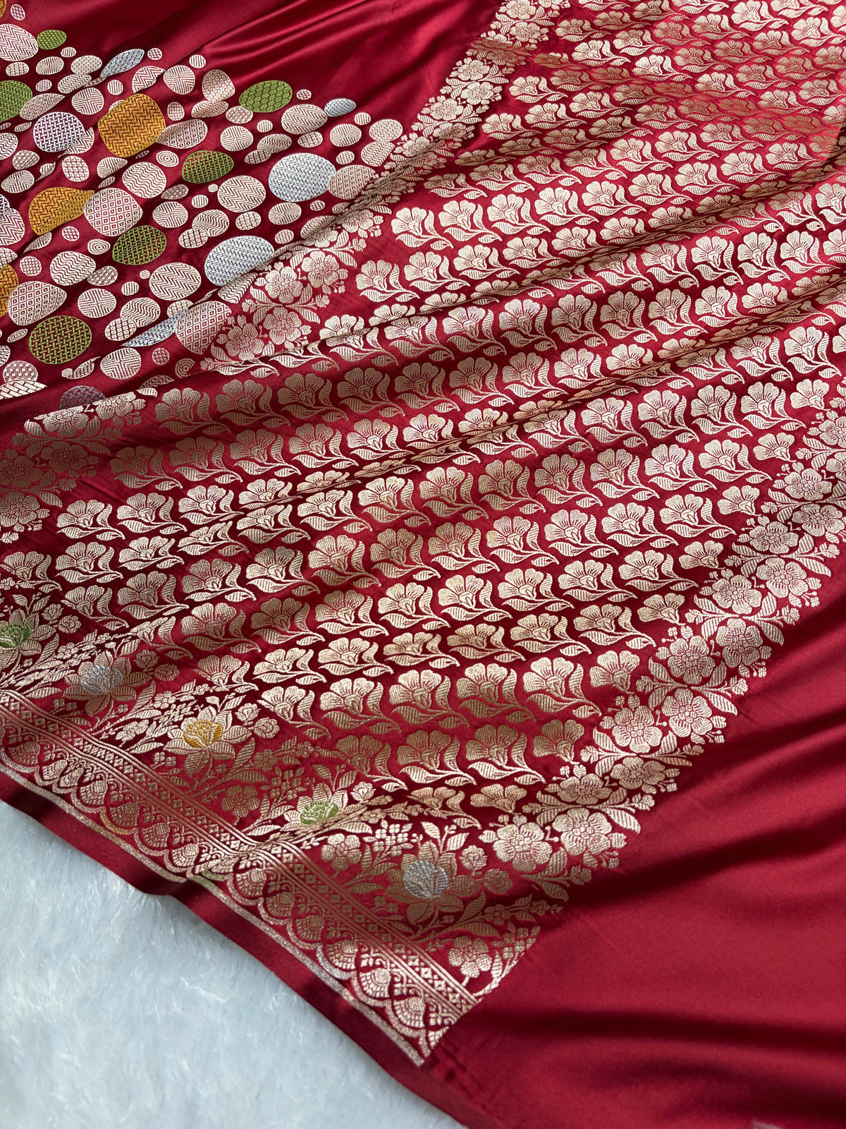 Maroon Saree in boota Pattern Mashru Silk Saree MSM-146