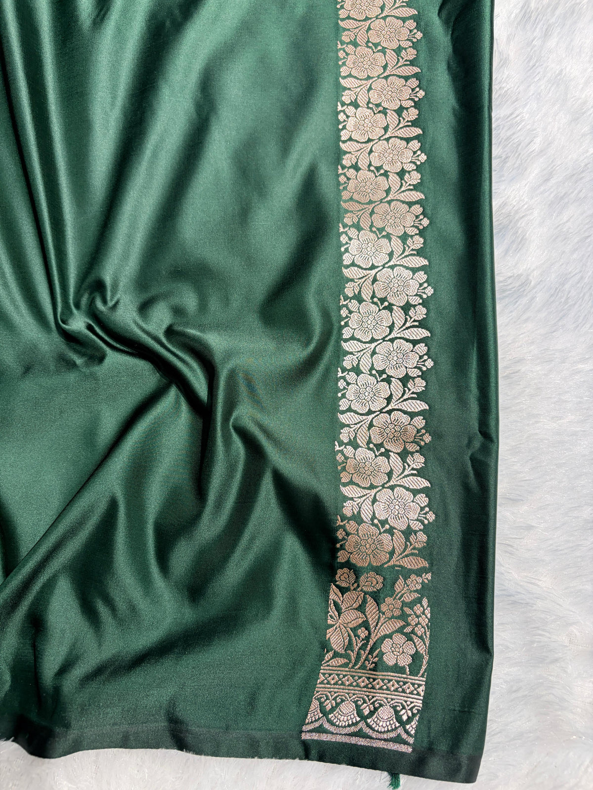 Bottle Green Saree in boota Pattern Mashru Silk Saree MSM-146