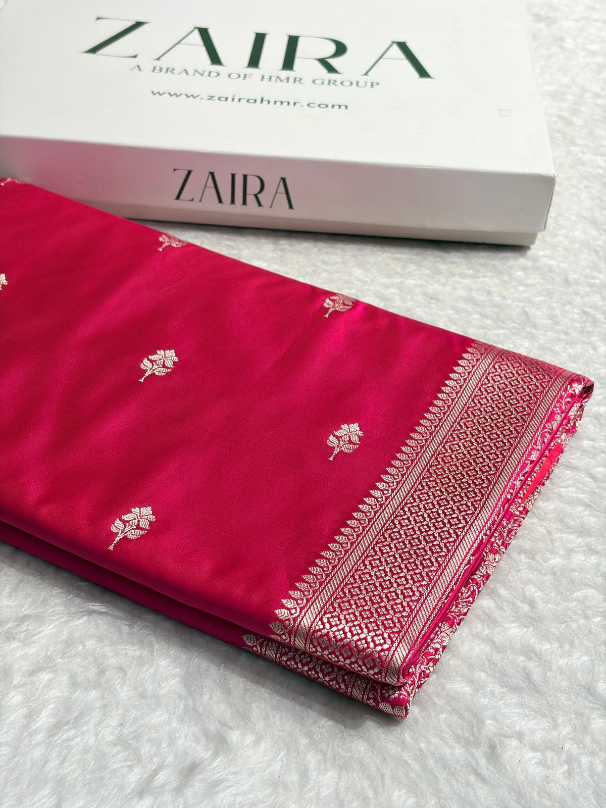 Rani Pink Shades Banarasi Boota Pattern Minakari Floral Mashru Silk Saree MSM-148