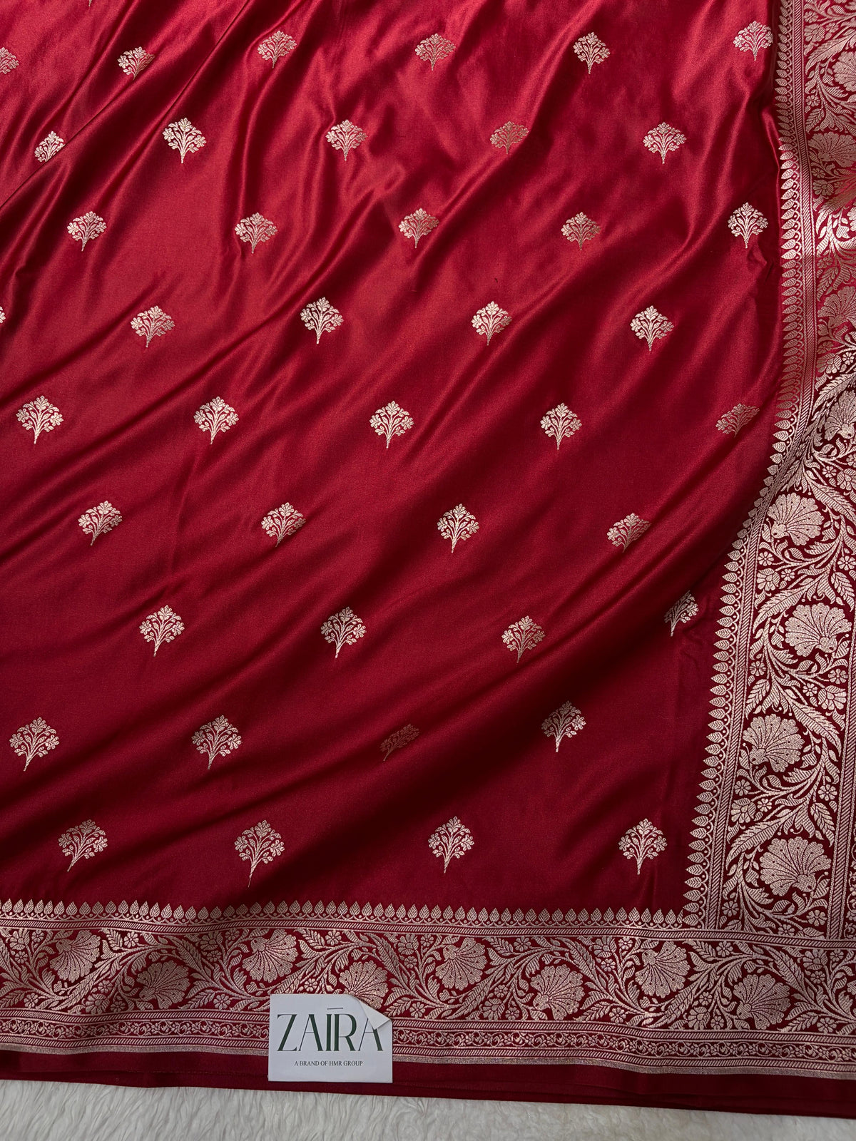 Maroon Shades Banarasi Boota Pattern Floral Mashru Silk Saree MSM-150